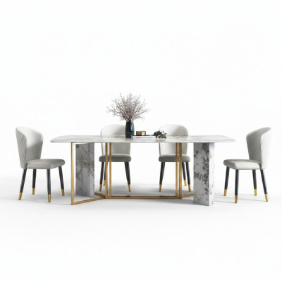 Table à manger de style moderne en marbre de luxe Meubles Tables Design de salle à manger Cuisine
