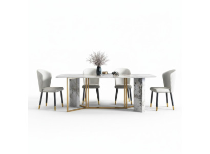 Table à manger de style moderne en marbre de luxe Meubles Tables Design de salle à manger Cuisine