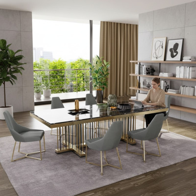 Meubles Table Tables Salle à manger Design Cuisine Luxe Moderne Marbre Table à manger 90x160