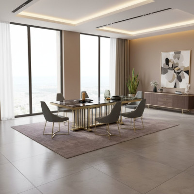 Meubles Table Tables Salle à manger Design Cuisine Luxe Moderne Marbre Table à manger 90x160
