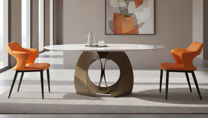Table à manger Salle à manger Moderne en acier inoxydable Salon Cuisine Tables Design Table Métal