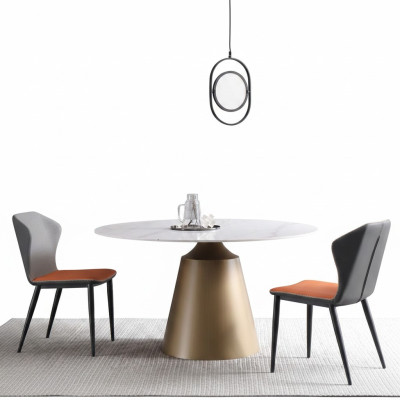 Tables de luxe Table à manger Meubles Colonne Table en marbre Style Tables à manger Métal acier inoxydable