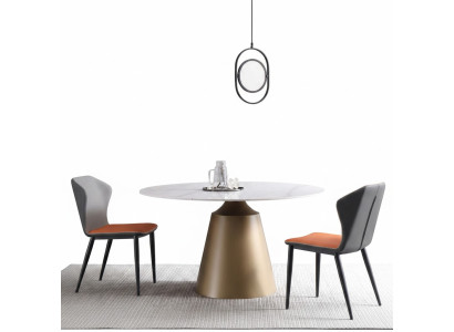 Tables de luxe Table à manger Meubles Colonne Table en marbre Style Tables à manger Métal acier inoxydable