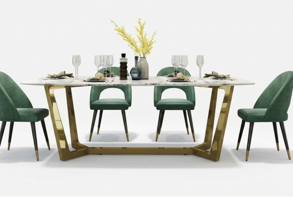 table en acier inoxydable Tables de luxe Mobilier de salle à manger moderne Tables à manger 140x80cm Métal