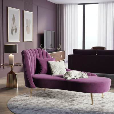 Chaise longue inclinable de luxe, rembourrage en tissu, canapé relax chaise longue.