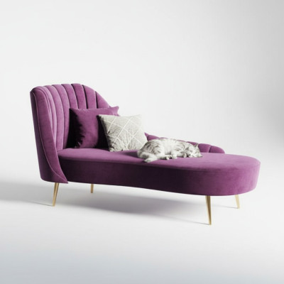 Chaise longue inclinable de luxe, rembourrage en tissu, canapé relax chaise longue.