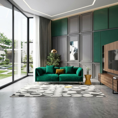 Canapé 2 places en velours Relax 2 places en velours Bois Club Seat Design Canapé Lounge