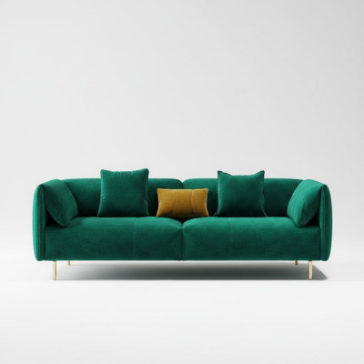 Canapé 2 places en velours Relax 2 places en velours Bois Club Seat Design Canapé Lounge