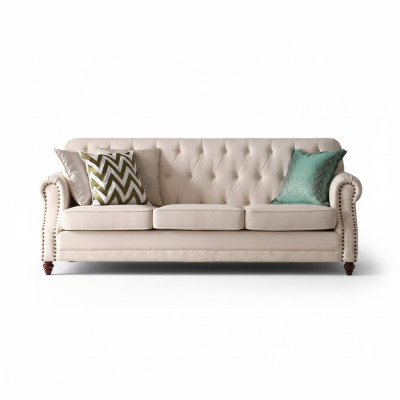 Canapé Chesterfield 3 places Paysage vivant Siège relax Conception Canapé Lounge Sofas