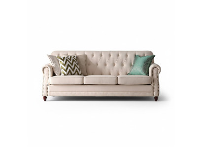 Canapé Chesterfield 3 places Paysage vivant Siège relax Conception Canapé Lounge Sofas