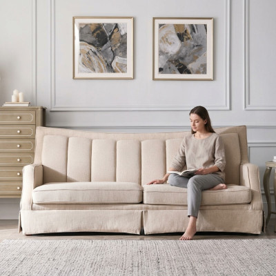 Canapé en tissu Trois places Mobilier Siège relax Design Canapé Canapé en tissu 3 places