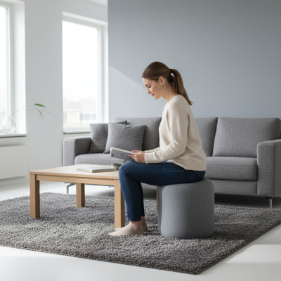 Tabouret rond Designer Tabouret moderne Tabouret Repose-pieds Tabouret relax Tapisserie