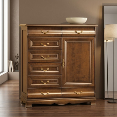 Commode moderne Marron Commodes Bois Design Meuble Buffet Étagère Hôtel nouveau