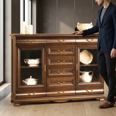 Commode Buffet Armoire Commodes Bois Verre Salon Design Mobilier Étagère Hôtel