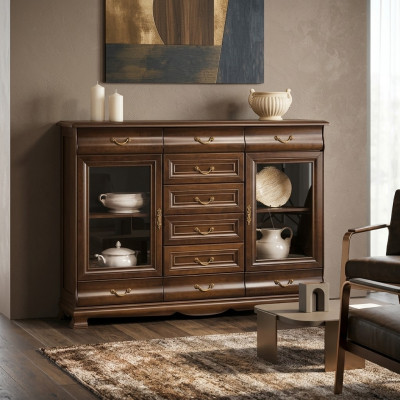 Commode Buffet Armoire Commodes Bois Verre Salon Design Mobilier Étagère Hôtel