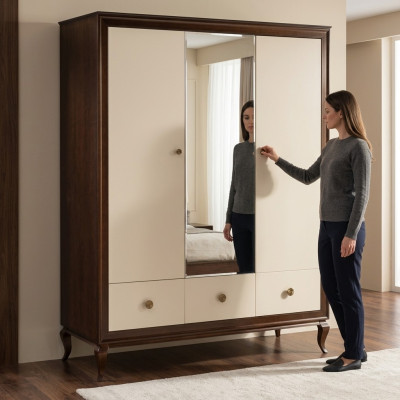 Armoire avec miroir Armoire en bois Armoire de designer Armoires de chambre