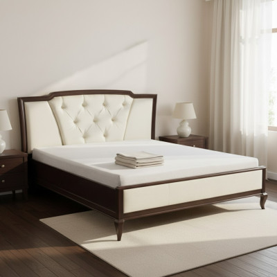 Lit double Lit Lits Design Hôtel Luxe Rembourrage Mariage Bois 180 x 200cm Mobilier neuf