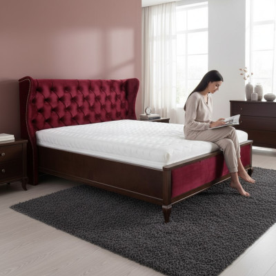 Chambre Lit Tapisserie Design Meubles Luxe Lits Doubles Modernes en Tissu d'Hôtel