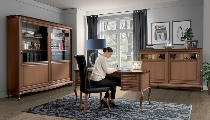 Table Bureau Table en bois Bureau d'ordinateur Bois massif Bureau de bureau Mobilier de bureau Tables