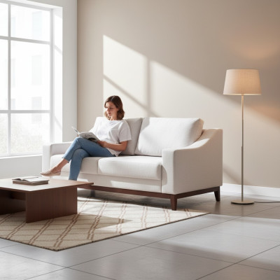 Canapé design Canapés 2 places Canapé moderne en tissu de luxe Mobilier rembourré Deux places