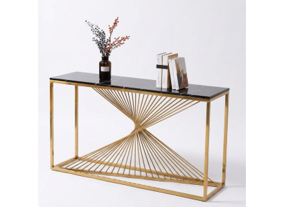 Table de console de luxe design, Tables consoles Bois Métal Design Or