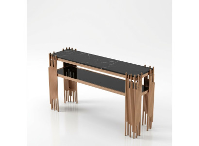 Table console design en bois Table console Console Tableaux Or-Noir
