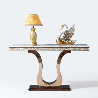 Table console en acier inoxydable de designer