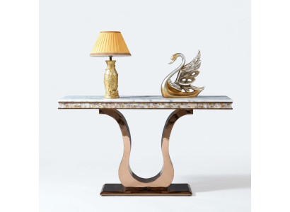 Table console en acier inoxydable de designer