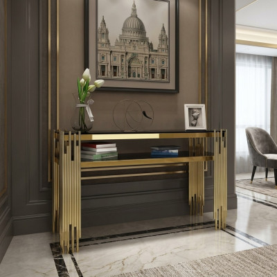 Table console en marbre Salon Chambre Coiffeuse en acier inoxydable