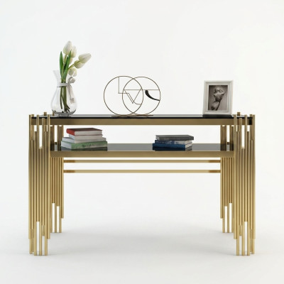 Table console en marbre Salon Chambre Coiffeuse en acier inoxydable