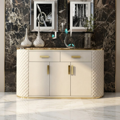 Buffet de luxe Commode Armoire Buffets latéraux 3 portes avec 2 tiroirs