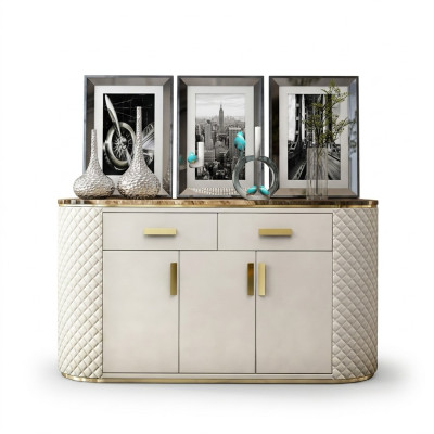 Buffet de luxe Commode Armoire Buffets latéraux 3 portes avec 2 tiroirs