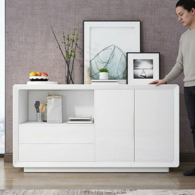 Buffet 2 portes avec 2 tiroirs Armoire Buffet Blanc Buffet