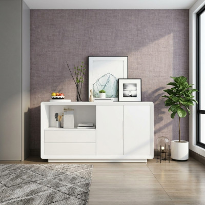 Buffet 2 portes avec 2 tiroirs Armoire Buffet Blanc Buffet