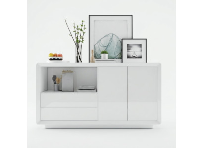 Buffet 2 portes avec 2 tiroirs Armoire Buffet Blanc Buffet