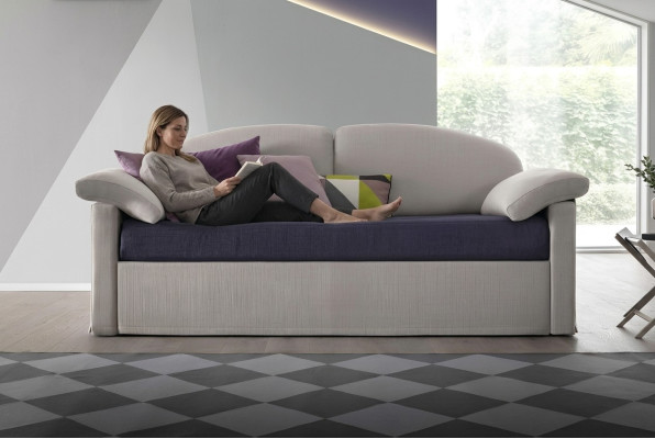 Canapé design 3 places Canapé Rembourrage Textile de Luxe Deux Tons Meubles Italiens