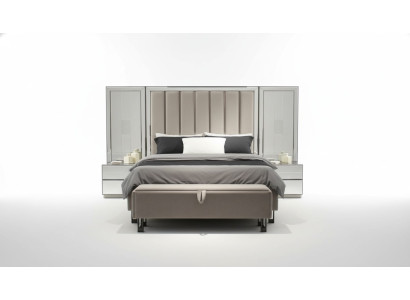 Luxueux ensemble de chambre à coucher Lit + 2x Tables de chevet Meubles complets de chambre neufs