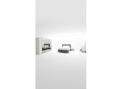 Ensemble de chambre à coucher de designer Lit 2x Tables de chevet Armoire neuf et luxueux