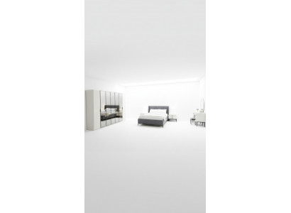 Ensemble de chambre à coucher de designer Lit 2x Tables de chevet Armoire neuf et luxueux