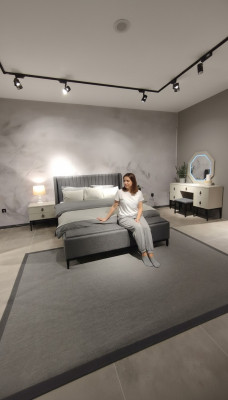 Lit double de designer de haute qualité et élégant pour chambre à coucher, nouveau mobilier
