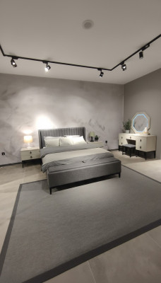 Lit double de designer de haute qualité et élégant pour chambre à coucher, nouveau mobilier