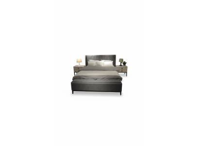 Luxueux ensemble de chambre à coucher Designer Lit double Elégant 2x Tables de chevet