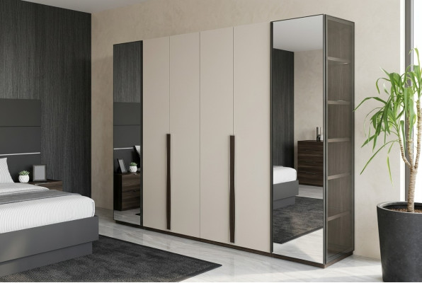 Armoire avec miroir Concepteur de garde-robe Chambre Mobilier de luxe en bois neuf
