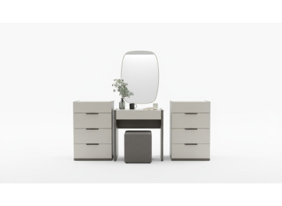 Table de toilette de conception avec miroir Meuble de chambre de luxe Tabouret 3 pièces. nouveau
