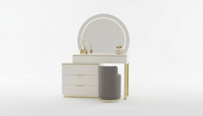 Coiffeuse ensemble console miroir meuble de chambre design tabouret 3 pièces. Nouveau