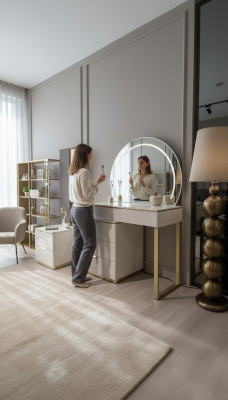 Conception Coiffeuse avec Miroir Meubles Chambre de Luxe 2 pièces. nouveau