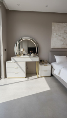 Conception Coiffeuse avec Miroir Meubles Chambre de Luxe 2 pièces. nouveau