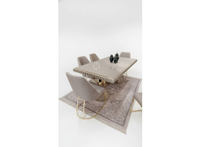 4x Chaises Groupe Chaise Rembourrage Design Mobilier Salle à manger Textile