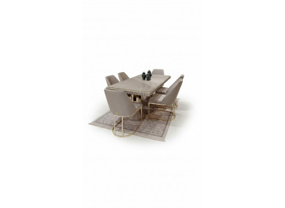 Ensemble de meubles modernes 6x chaises Salle à manger Chaises rembourrées Groupe de chaises en textile