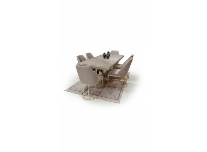 Ensemble de meubles modernes 6x chaises Salle à manger Chaises rembourrées Groupe de chaises en textile